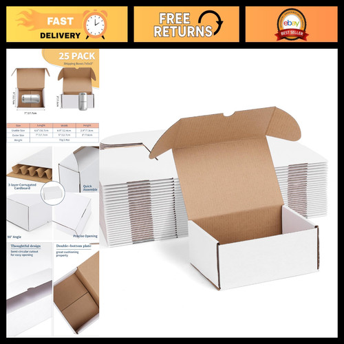 Pack 7x5x3 white corrugated - 25,