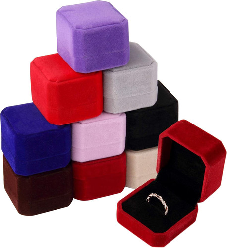 Lamoutor 9pcs velvet ring box - 9pcs,